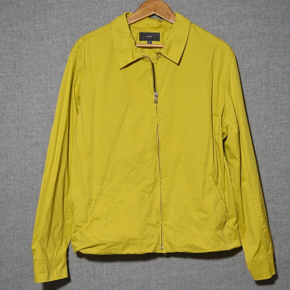 Vince Harrington Jacket Mens Italian Fabric Full Zip XL Yellow